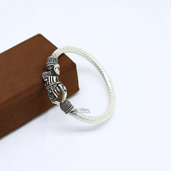 TRIBAL ORNAMENTS Bracelets Handmade Sterling silver Lord Shiva Trident Kada Mahakal bracelet Rudraksh bracelet customized babhubali bangle kada giftig jewelry nsk696 TRIBAL ORNAMENTS Bracelets Handmade Sterling silver Lord Shiva Trident Kada Mahakal bracelet Rudraksh bracelet customized babhubali bangle kada giftig jewelry nsk696