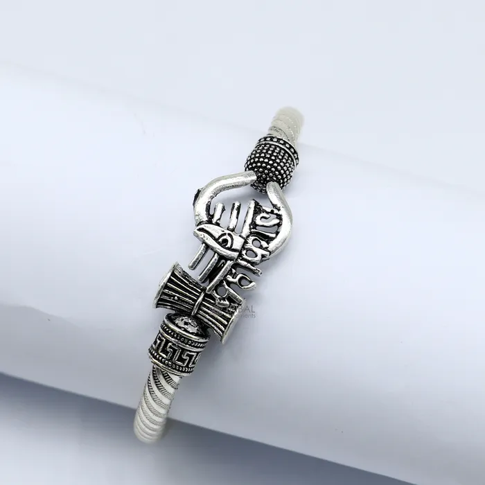 TRIBAL ORNAMENTS Bracelets Handmade Sterling silver Lord Shiva Trident Kada Mahakal bracelet Rudraksh bracelet customized babhubali bangle kada giftig jewelry nsk696 TRIBAL ORNAMENTS Bracelets Handmade Sterling silver Lord Shiva Trident Kada Mahakal bracelet Rudraksh bracelet customized babhubali bangle kada giftig jewelry nsk696