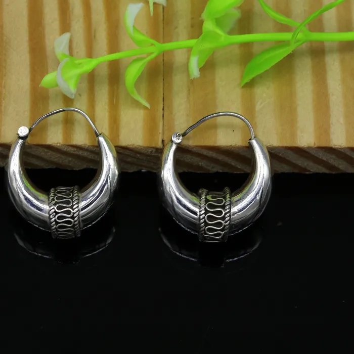 TRIBAL ORNAMENTS Earrings 925 sterling silver handmade pretty attractive hoops stud earring bali excellent customized stylish belly dance personalized gift ske11 TRIBAL ORNAMENTS Earrings 925 sterling silver handmade pretty attractive hoops stud earring bali excellent customized stylish belly dance personalized gift ske11