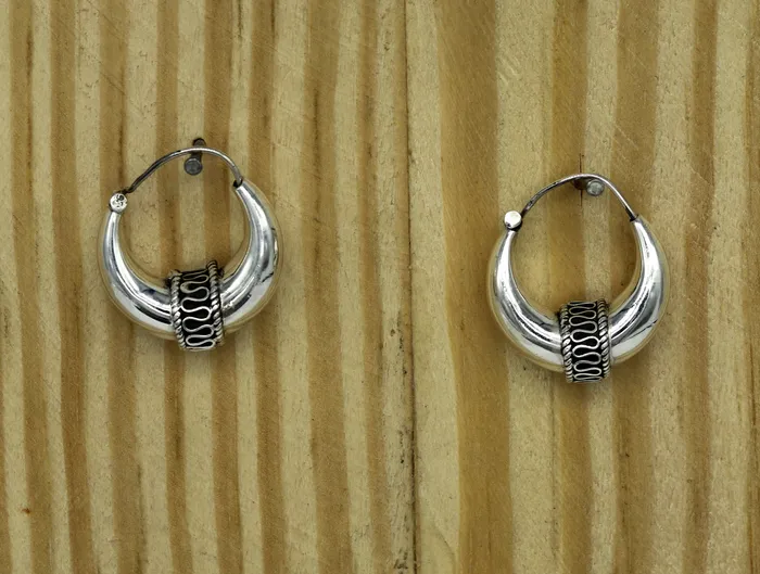 TRIBAL ORNAMENTS Earrings 925 sterling silver handmade pretty attractive hoops stud earring bali excellent customized stylish belly dance personalized gift ske11