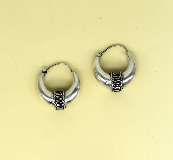 TRIBAL ORNAMENTS Earrings 925 sterling silver handmade pretty attractive hoops stud earring bali excellent customized stylish belly dance personalized gift ske11