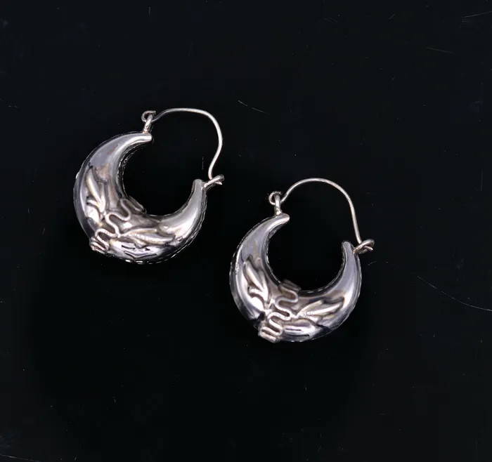 TRIBAL ORNAMENTS Earrings Handmade 925 sterling silver amazing stylish hoops bali earrings tribal ethnic kundal unisex jewelry from Rajasthan India s584