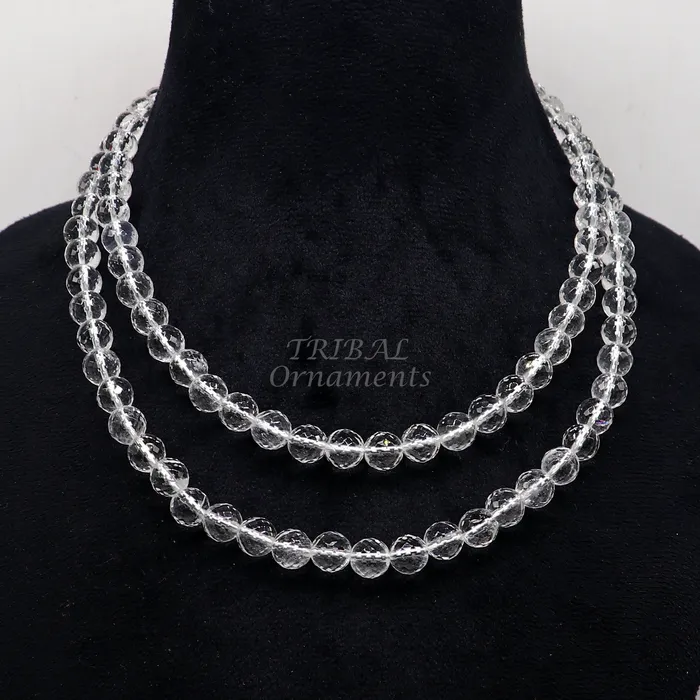 TRIBAL ORNAMENTS Natural certified 8mm Sphetik beads chain Japp mala 108 beads chanting chain meditation necklace lord shiva mantra praying chain ch209 Necklaces TRIBAL ORNAMENTS Natural certified 8mm Sphetik beads chain Japp mala 108 beads chanting chain meditation necklace lord shiva mantra praying chain ch209 Necklaces