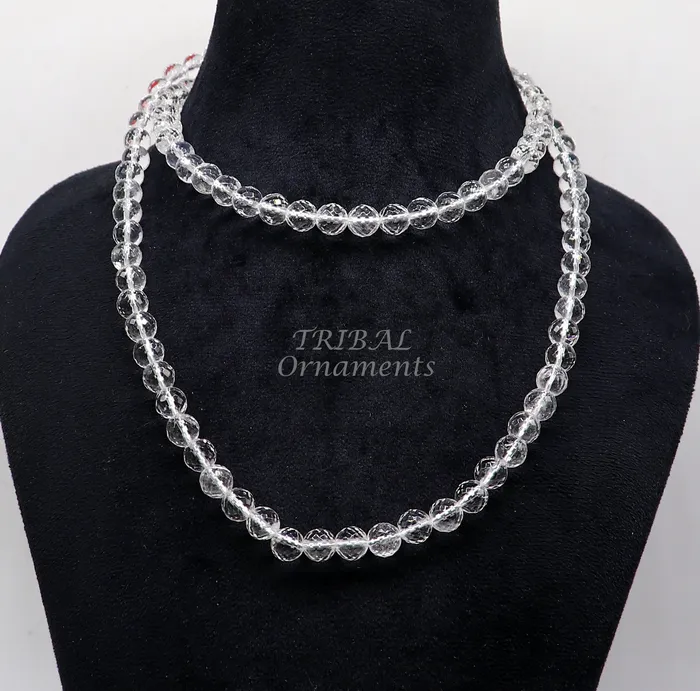 TRIBAL ORNAMENTS Natural certified 8mm Sphetik beads chain Japp mala 108 beads chanting chain meditation necklace lord shiva mantra praying chain ch209 Necklaces TRIBAL ORNAMENTS Natural certified 8mm Sphetik beads chain Japp mala 108 beads chanting chain meditation necklace lord shiva mantra praying chain ch209 Necklaces