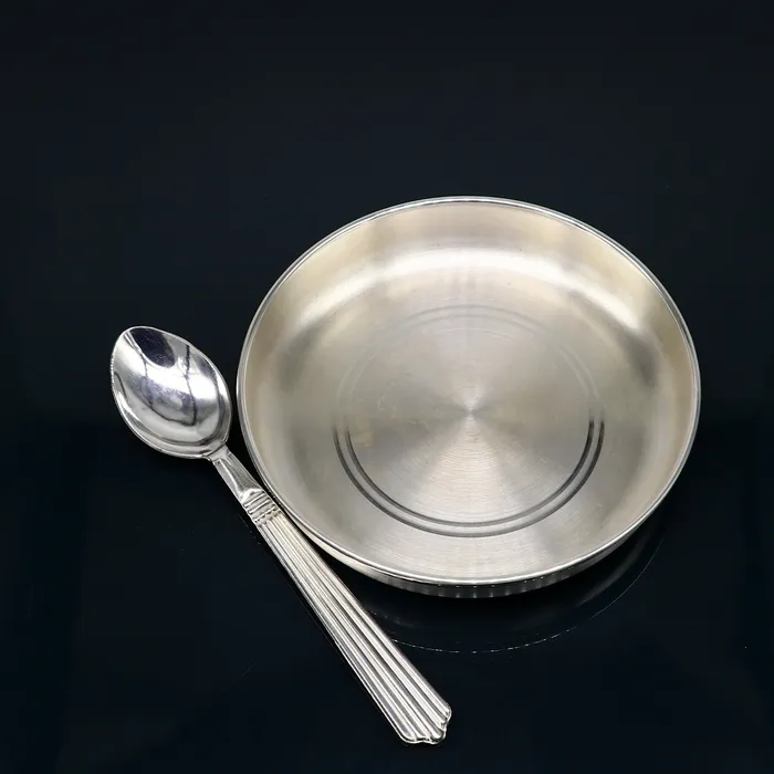 TRIBAL ORNAMENTS Necklaces 999 fine solid silver handmade tray plate for baby food serving silver vessels silver utensilsbest new born baby gift india sv212 TRIBAL ORNAMENTS Necklaces 999 fine solid silver handmade tray plate for baby food serving silver vessels silver utensilsbest new born baby gift india sv212