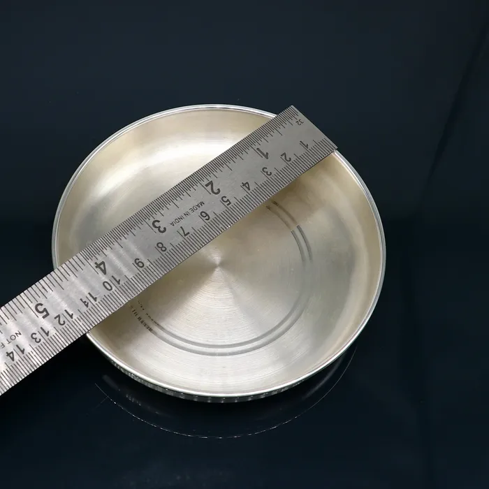 TRIBAL ORNAMENTS Necklaces 999 fine solid silver handmade tray plate for baby food serving silver vessels silver utensilsbest new born baby gift india sv212