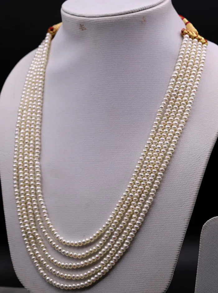 TRIBAL ORNAMENTS Necklaces Natural real pearl five line layer string necklace set gorgeous wedding or daily use necklace jewelry from india belly dance set34 TRIBAL ORNAMENTS Necklaces Natural real pearl five line layer string necklace set gorgeous wedding or daily use necklace jewelry from india belly dance set34