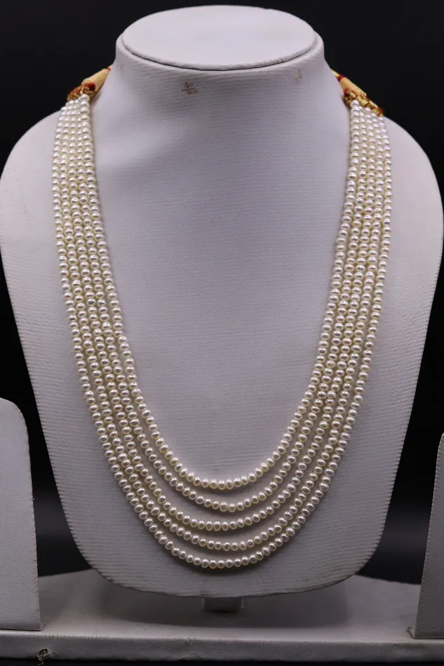 TRIBAL ORNAMENTS Necklaces Natural real pearl five line layer string necklace set gorgeous wedding or daily use necklace jewelry from india belly dance set34 TRIBAL ORNAMENTS Necklaces Natural real pearl five line layer string necklace set gorgeous wedding or daily use necklace jewelry from india belly dance set34