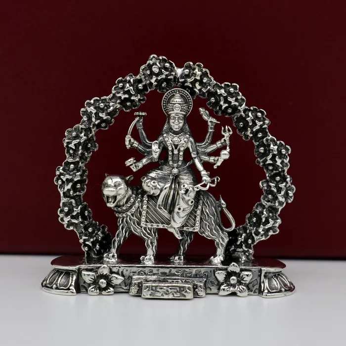 TRIBAL ORNAMENTS Rings 925 Sterling silver Goddess bhawani maa Pooja Articles Indian Silver Idols handcrafted Mataji statue sculpture amazing gifting Art02