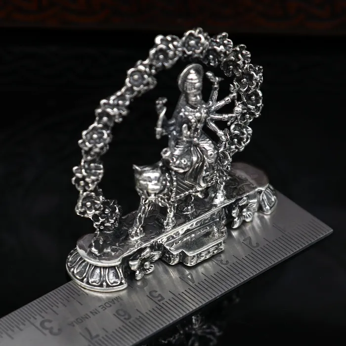 TRIBAL ORNAMENTS Rings 925 Sterling silver Goddess bhawani maa Pooja Articles Indian Silver Idols handcrafted Mataji statue sculpture amazing gifting Art02