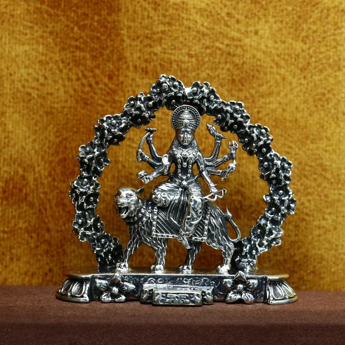 TRIBAL ORNAMENTS Rings 925 Sterling silver Goddess bhawani maa Pooja Articles Indian Silver Idols handcrafted Mataji statue sculpture amazing gifting Art02