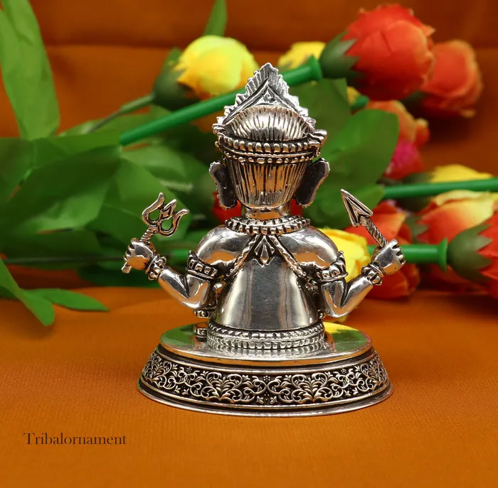 TRIBAL ORNAMENTS Rings 925 sterling silver handmade Divine Hindu god idol Nakado Bhairwa Nakoda bheruji divine jain Statue Sculpture figurine puja article art225