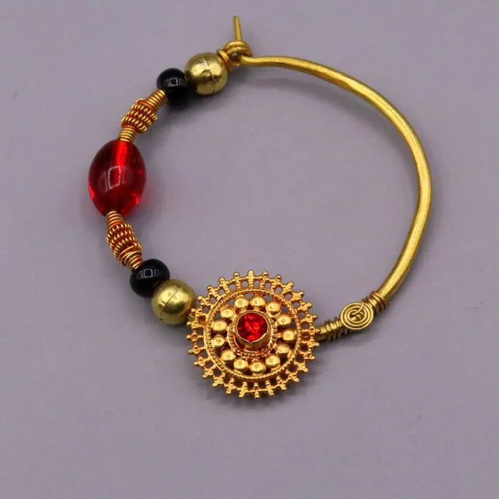 TRIBAL ORNAMENTS Rings Vintage handmade 20kt yellow gold fabulous queen jodha nath nose ring indian tribal wedding jewelry for looking queen bridal jewelry TRIBAL ORNAMENTS Rings Vintage handmade 20kt yellow gold fabulous queen jodha nath nose ring indian tribal wedding jewelry for looking queen bridal jewelry