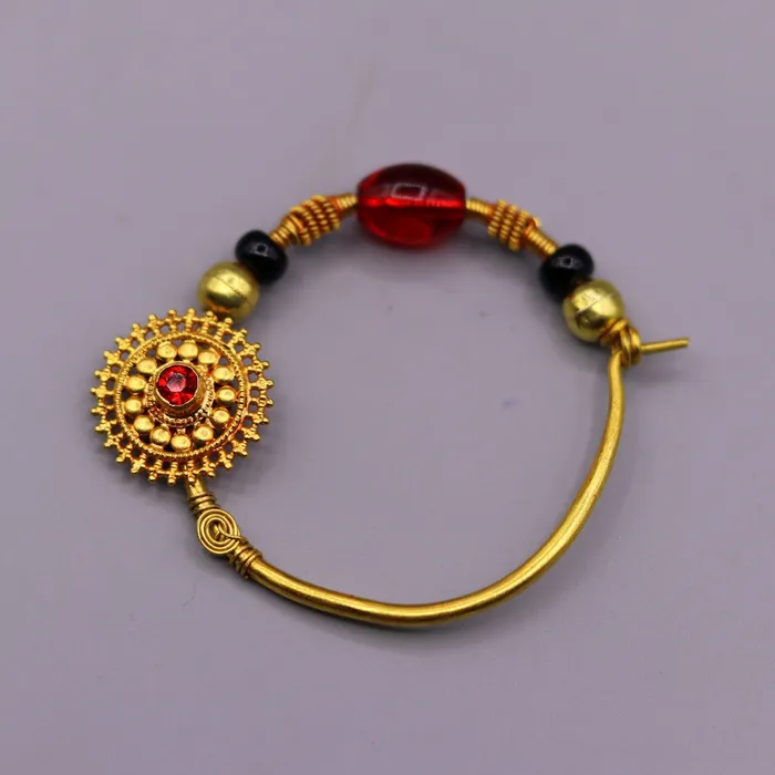 TRIBAL ORNAMENTS Rings Vintage handmade 20kt yellow gold fabulous queen jodha nath nose ring indian tribal wedding jewelry for looking queen bridal jewelry TRIBAL ORNAMENTS Rings Vintage handmade 20kt yellow gold fabulous queen jodha nath nose ring indian tribal wedding jewelry for looking queen bridal jewelry