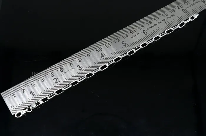 TRIBAL ORNAMENTS Solid 4mm 925 sterling silver handmade Bracelet Dainty Silver Bracelet Chain Bracelet Minimal Jewelry Gift For unisex couple nsbr508 Bracelets