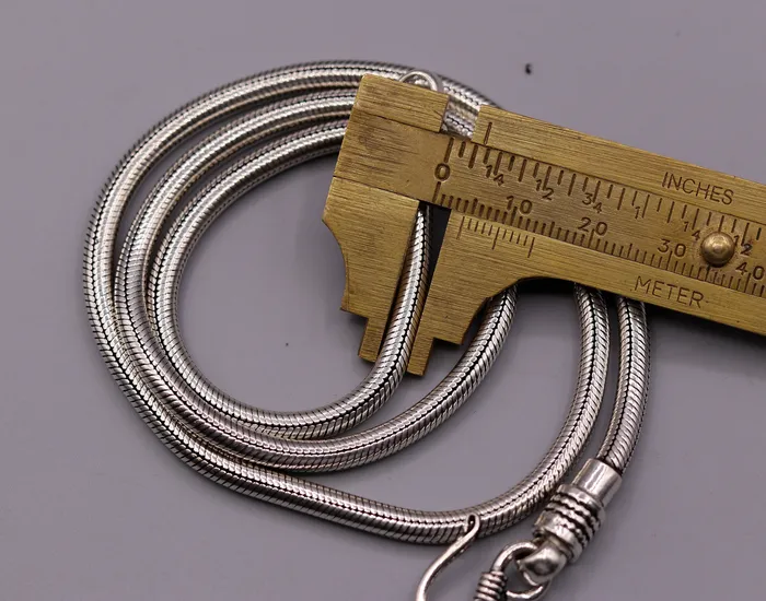 Vintage style 925 sterling silver 28 inch handmade flexible snake chain screw chain amazing antique chain necklace jewelry ch33 TRIBAL ORNAMENTS Necklaces