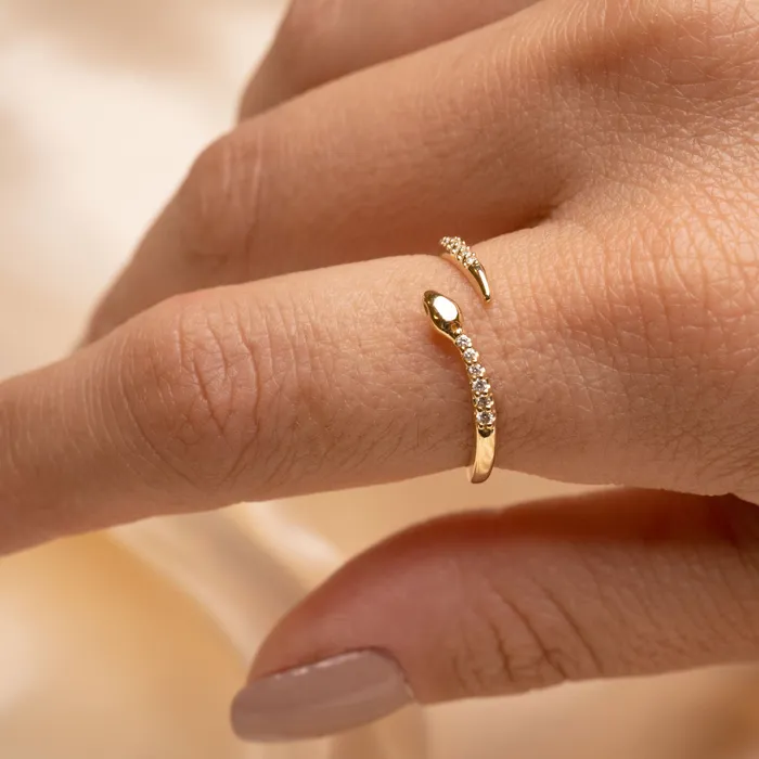 14k Diamond Snake Ring RG Rings
