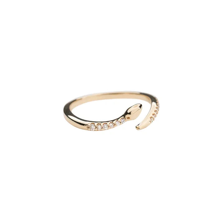 14k Diamond Snake Ring RG Rings