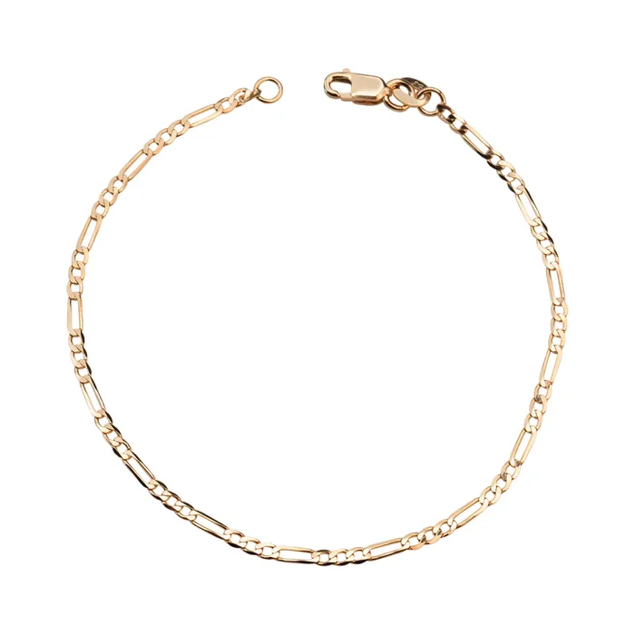 14k Thin Figaro Bracelet RG Bracelets
