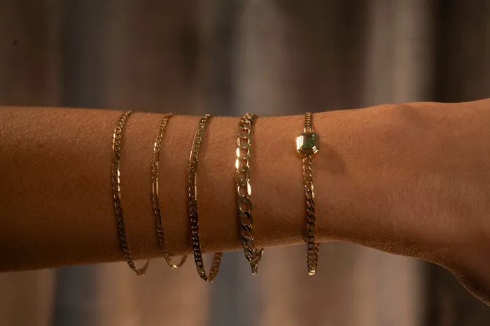 14k Thin Figaro Bracelet RG Bracelets