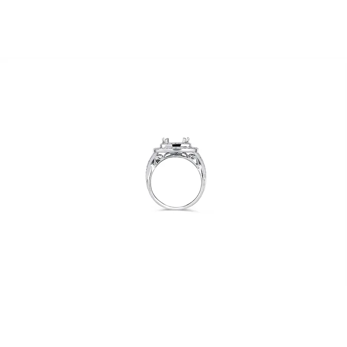 14K White Gold Double Cushion Semi Mount Diamond Ring Engagement Collections Rings 14K White Gold Double Cushion Semi Mount Diamond Ring Engagement Collections Rings