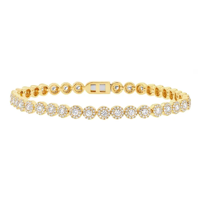 14K Yellow Gold Cluster Diamond Station Bracelet Meierotto Jewelers Bracelets
