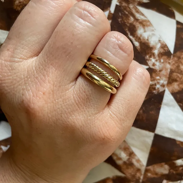 14K Yellow Gold Rope Band 25mm Croghans Rings