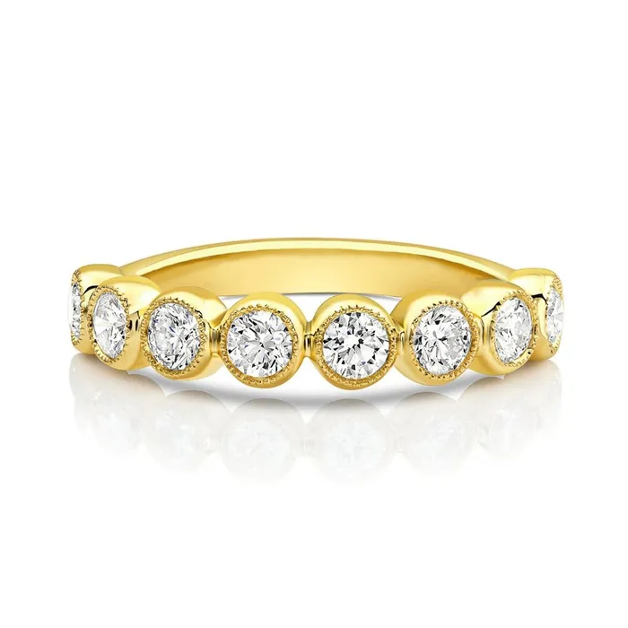 18kt Yellow Gold 073ctw Round Brilliant Diamond Half Band CJ Charles Jewelers Rings 18kt Yellow Gold 073ctw Round Brilliant Diamond Half Band CJ Charles Jewelers Rings