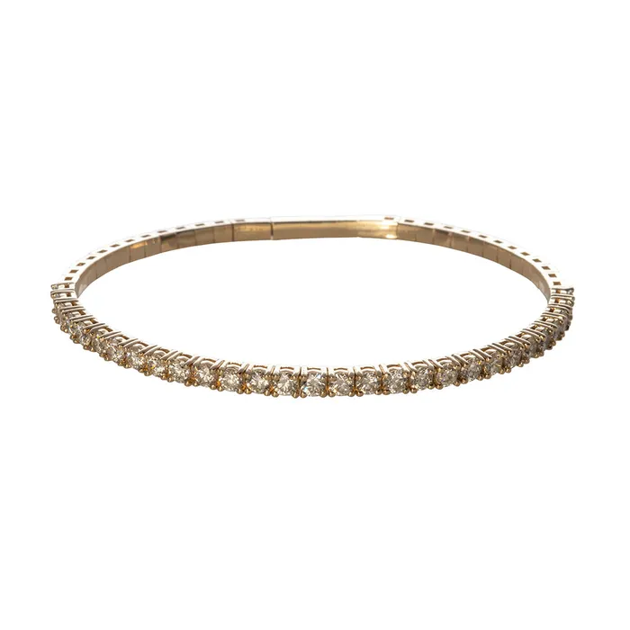 3ctw Diamond 14K Yellow Gold Flexible Tennis Bangle Croghans PreStyled Sets