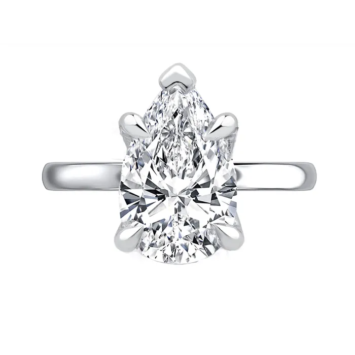 A Jaffe 14K White Gold Solitaire Ring Pear Head A Jaffe Rings