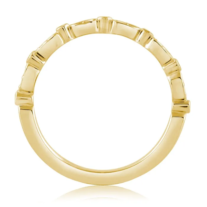 A Jaffe 14K Yellow Gold Alternating Marquise and Round Design Diamond Band A Jaffe Rings A Jaffe 14K Yellow Gold Alternating Marquise and Round Design Diamond Band A Jaffe Rings