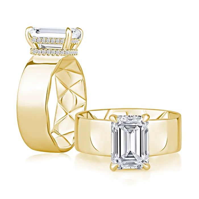 AJaffe 14K Yellow Gold Diamond Semimount Ring with Double Hidden Halo A Jaffe Rings AJaffe 14K Yellow Gold Diamond Semimount Ring with Double Hidden Halo A Jaffe Rings
