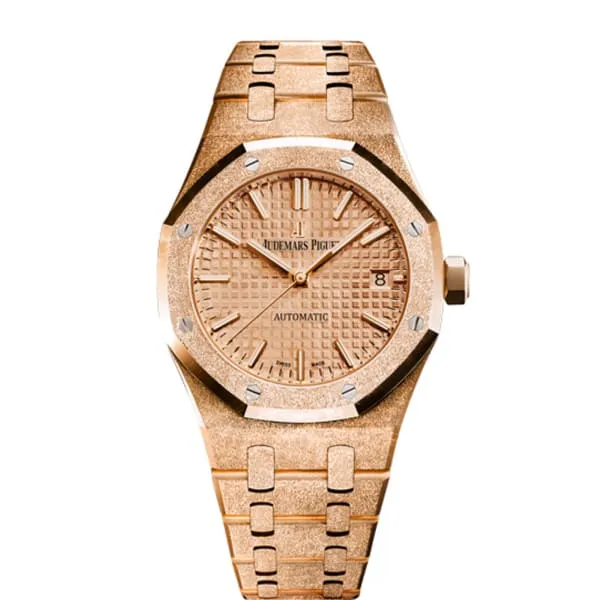 Audemars Piguet Bracelets Audemars Piguet Royal Oak Selfwinding 37mm Watch Ref 15454ORGG1259OR03 Rose Gold Dial 18K Frosted Rose Gold Bracelet