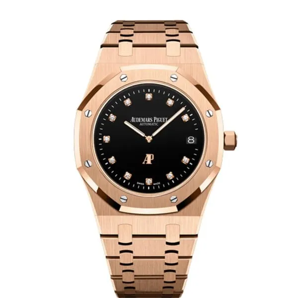 Audemars Piguet Royal Oak Jumbo Extra Thin 39mm Watch Ref 15207OROO1240OR01 Black Daimond Dial 18K Rose Gold Bracelet Audemars Piguet Bracelets Audemars Piguet Royal Oak Jumbo Extra Thin 39mm Watch Ref 15207OROO1240OR01 Black Daimond Dial 18K Rose Gold Bracelet Audemars Piguet Bracelets