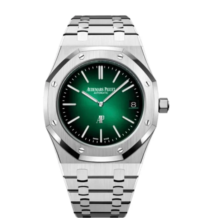 Bracelets Audemars Piguet Audemars Piguet Royal Oak Jumbo Extra Thin 39mm Watch Ref 15202PTOO1240PT01 Smoked Green Dial Platinum Bracelet Bracelets Audemars Piguet Audemars Piguet Royal Oak Jumbo Extra Thin 39mm Watch Ref 15202PTOO1240PT01 Smoked Green Dial Platinum Bracelet