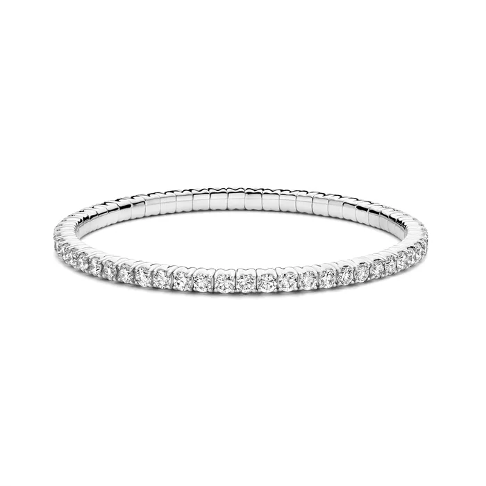 Bracelets Hulchi Belluni Hulchi Belluni 18K White Gold Tresore Diamond Stretch Bracelet