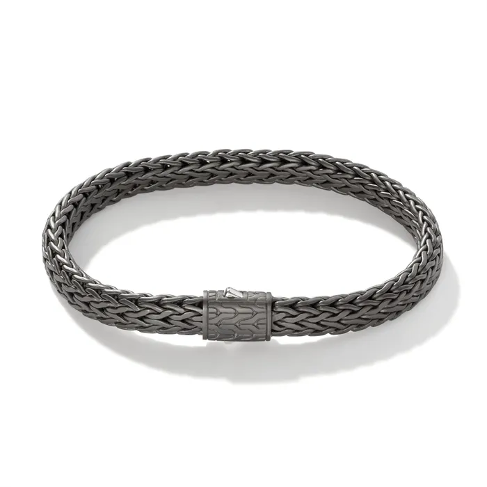 Bracelets John Hardy John Hardy Mens Classic Chain Blackened Silver Bracelet Size Unisex XLarge
