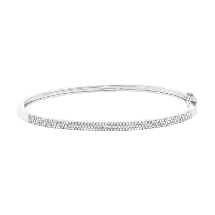 Bracelets Meierotto Jewelers 14K White Gold Pave Diamond Bangle Bracelet
