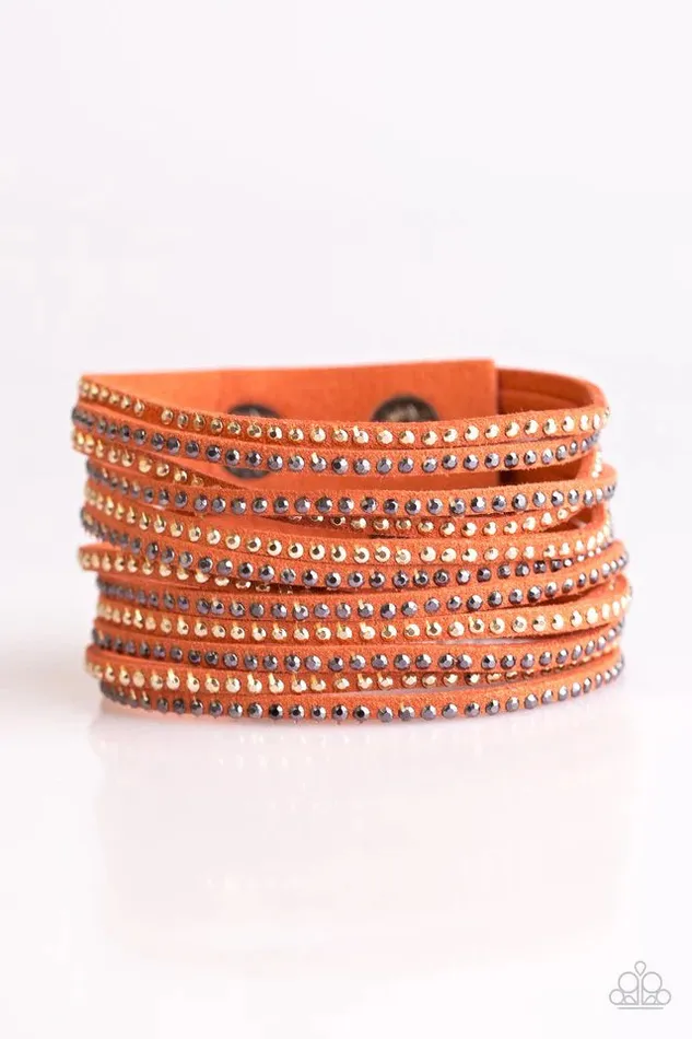 Bracelets Paparazzi Bracelet Brave It Out Orange Paparazzi Jewelry