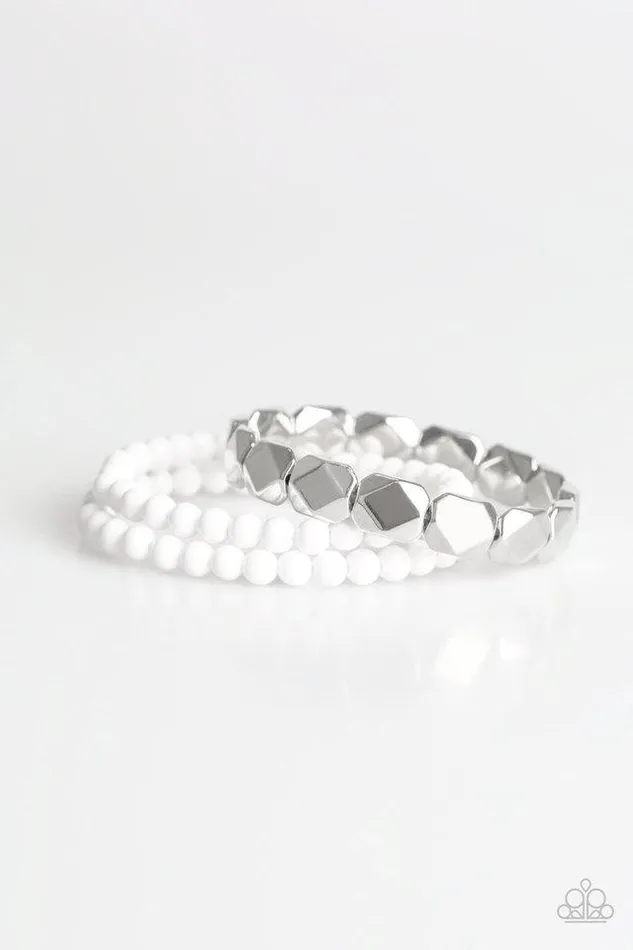 Bracelets Paparazzi Bracelet Fiesta Flavor White Paparazzi Jewelry