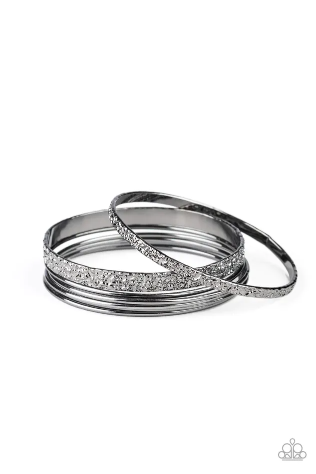 Bracelets Paparazzi Bracelet Full Circle Black Paparazzi Jewelry