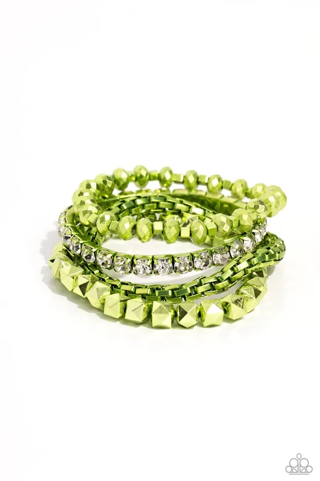 Bracelets Paparazzi Bracelet Punk Pattern Green Paparazzi Jewelry Bracelets Paparazzi Bracelet Punk Pattern Green Paparazzi Jewelry