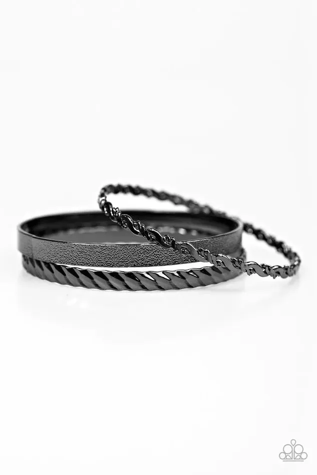 Bracelets Paparazzi Bracelet Retro Radiance Black Paparazzi Jewelry