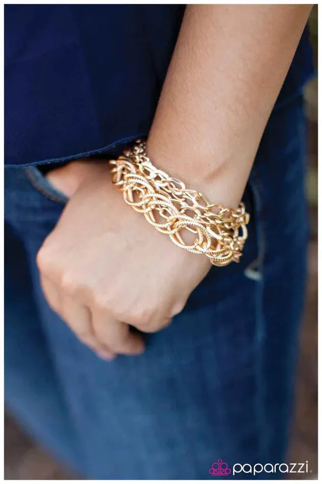 Bracelets Paparazzi Bracelet The Chain Gang Gold Paparazzi Jewelry