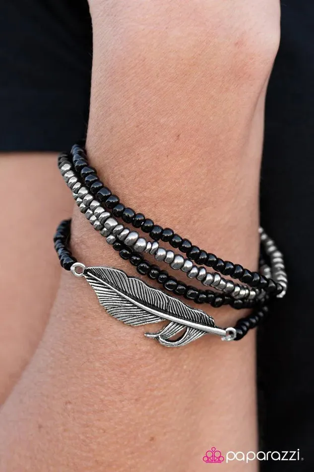 Bracelets Paparazzi Bracelet Thunderbird Black Paparazzi Jewelry