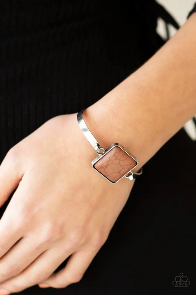 Bracelets Paparazzi Bracelet Turning a CORNERSTONE Brown Paparazzi Jewelry