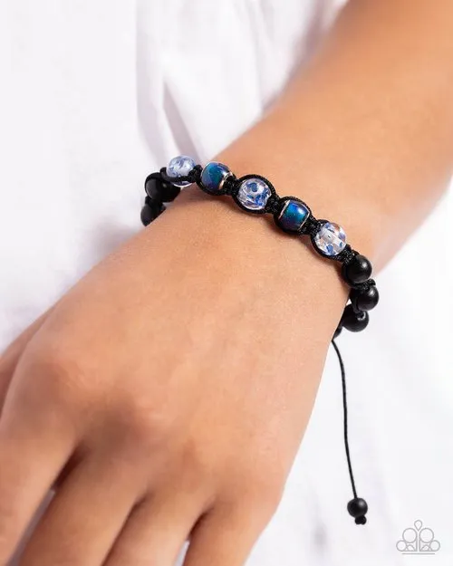Bracelets Paparazzi Bracelet WOOD You Mind Blue Paparazzi Jewelry