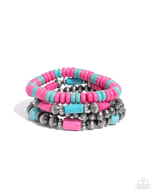Bracelets Paparazzi Jewelry Paparazzi Bracelet Adorably Abundant Pink