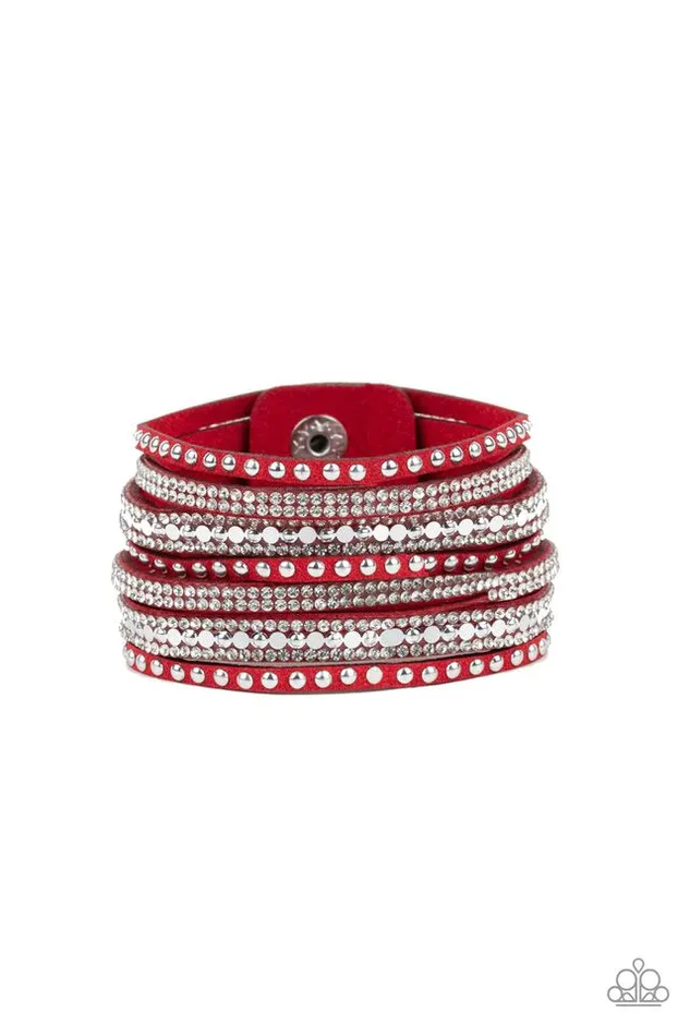Bracelets Paparazzi Jewelry Paparazzi Bracelet All Hustle and Hairspray Red