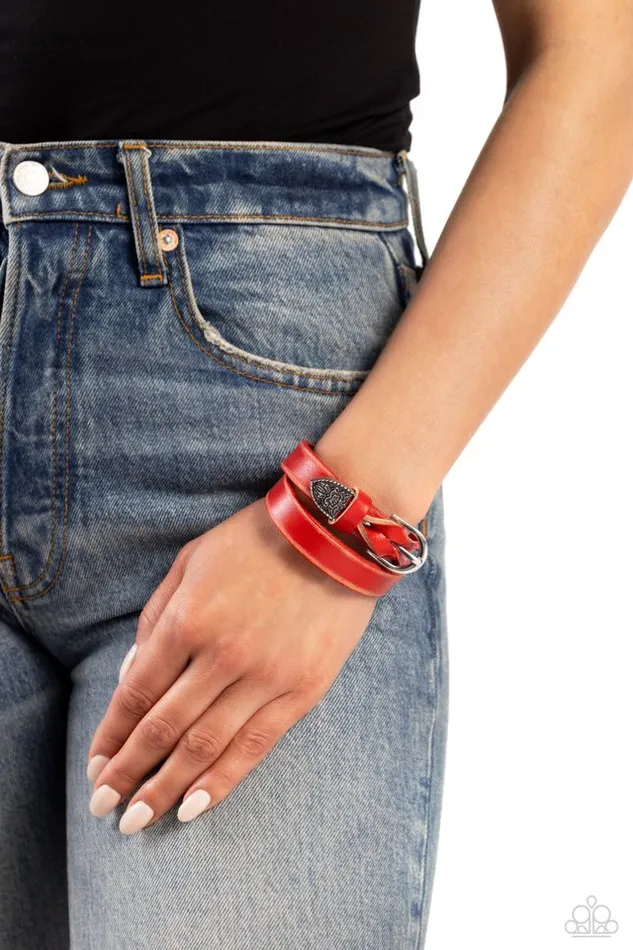 Bracelets Paparazzi Jewelry Paparazzi Bracelet Coat of Arms Couture Red